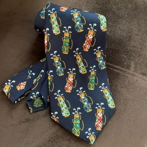 Silk Necktie with Golf Bags